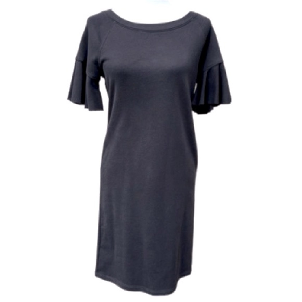 Ralph Lauren Jersey Sweatshirt Dress Short Bell Sleeves Black Size XS